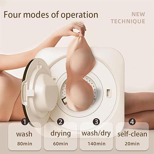 Miniatura 2 de Lavadora de ropa interior totalmente automática, lavadora y secadora eléctrica compacta de 3.5 litros, 4 modos de lavado y secado, panel táctil