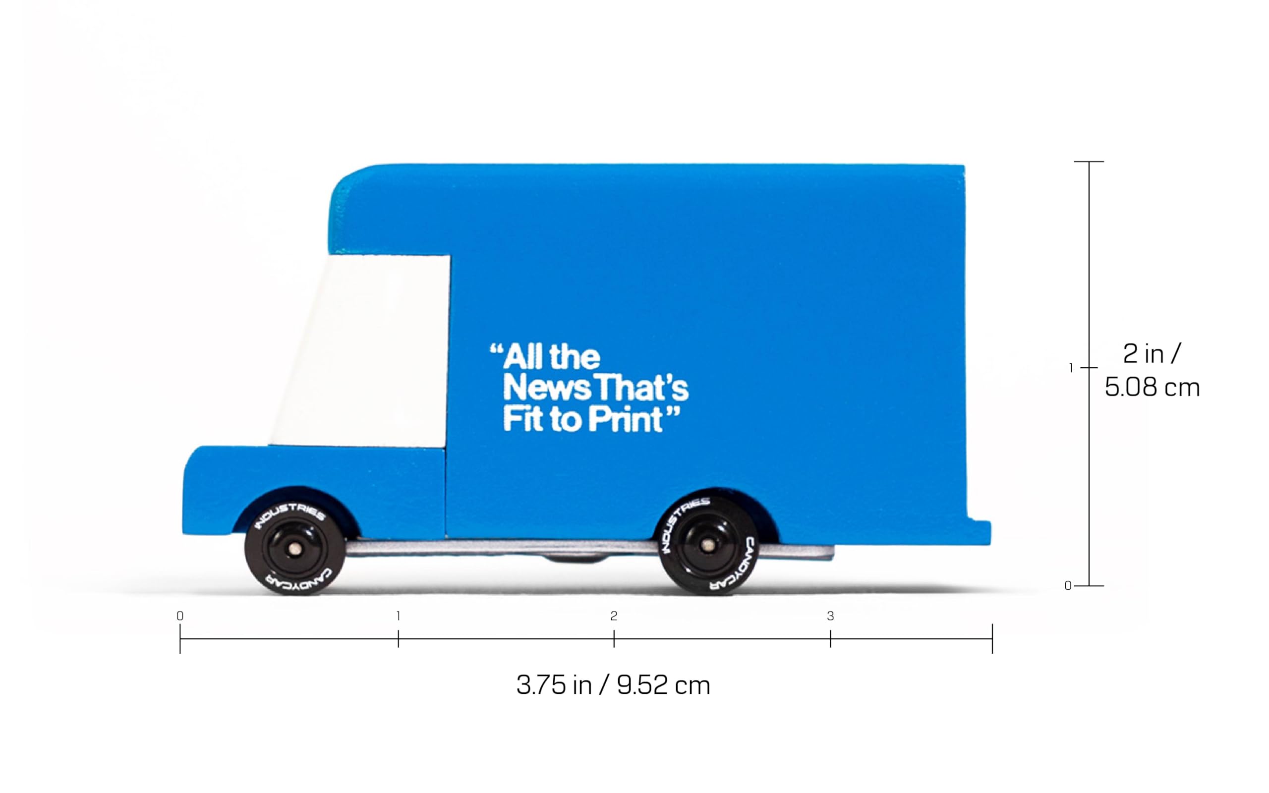 CANDYCAR® Wooden Diecast Collection - New York Times Delivery Van, Premium Handcrafted Beech Wood Toy Car