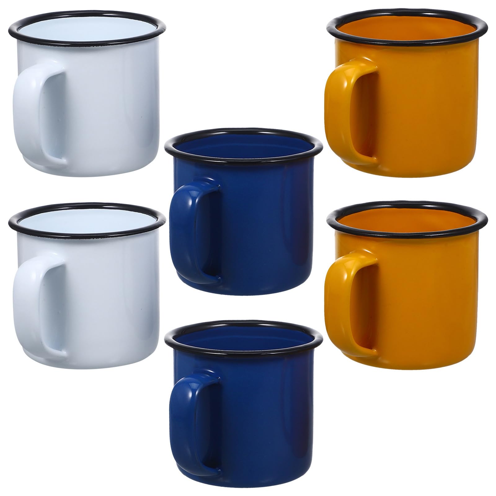 Tazas de esmalte vintage rojas STAHAD juego de 6 tazas de café para hostelería