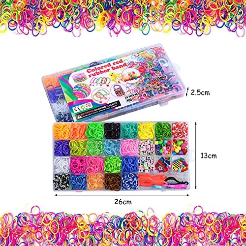 Creative Twist Bands Kit, 1700+ Rubber Bands with 32 Colours, Accessories with Rubber Bracelet Making Set for Party X-mas Birthday Gift Kids (1500+ Rubber)
