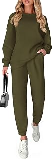 Fall Sweatsuits Women 2 Piece Outfit 2025 Matching Lounge Sets Sweatshirt Jogger Sweatpants Travel Airport Tracksuit