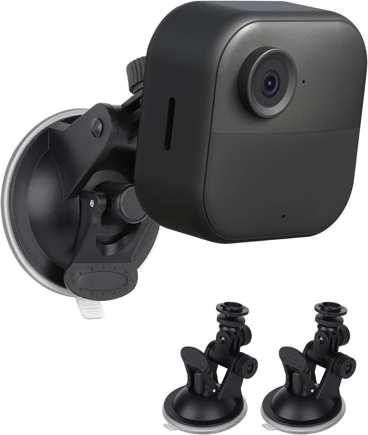 Blink camera attached to ALERTCAM suction cup mount