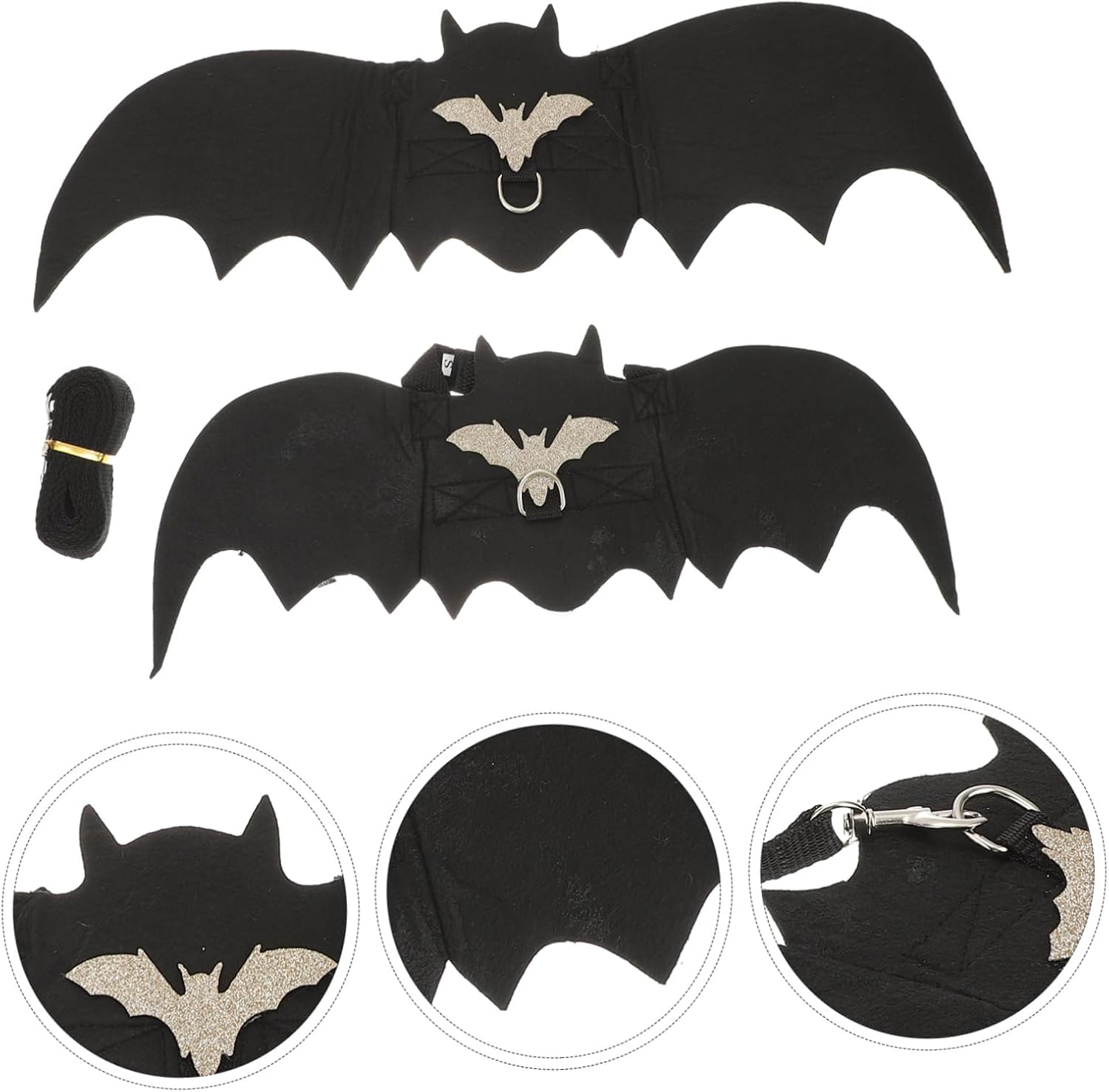 1set Bat Wings Cat Harnesses Chest Straps for Halloween Pet Costume Lightweight and Comfortable Leash for Walking and Training