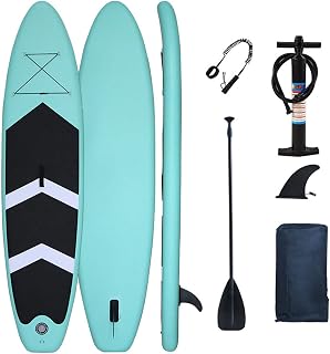 RONGJJ Inflatable Stand Up Paddle Board, Ultra-Light ISUP With Inflatable Paddleboard Accessories, Three Fins, Adjustable Paddling, Pump, Backpack, Leash