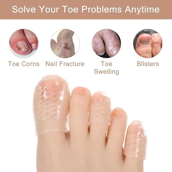 50 protezioni per dita in silicone, protezione per le dita dei piedi, in silicone, protezione per le dita, alta elasticità, adatto per camminare, correre - 4