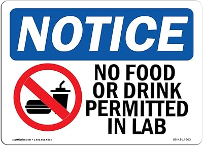 OSHA Notice Signs - No Food Or Drink Permitted in Lab Sign with Symbol | Extremely Durable Made in The USA Signs or Heavy Duty Vinyl Label | Protect Your Warehouse & Business