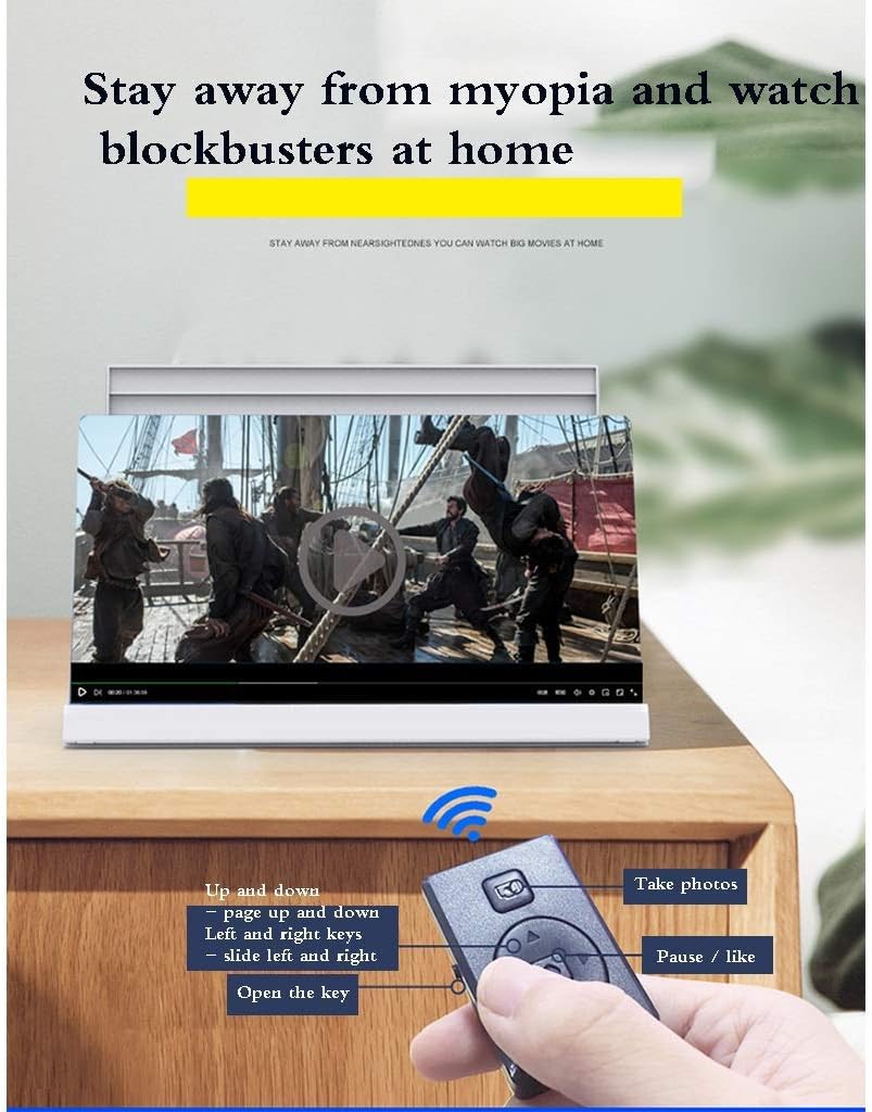 3D Foldable Phone Stand with Screen Amplifier Screen Magnifier for Cell Phone Cell Phone Projector Phone Screen Enlarger Compatible with All Smartphones (Color : Black-A Size : 20inch) (Black b)