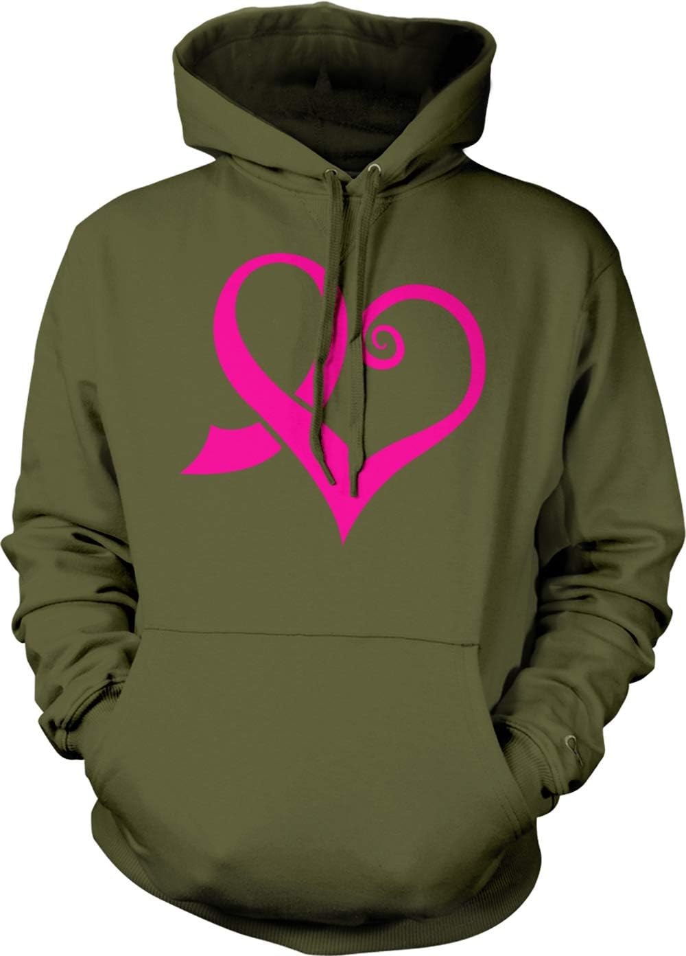 Tcombo Pink Ribbon Heart - Breast Cancer Awareness Unisex Hoodie Sweatshirt