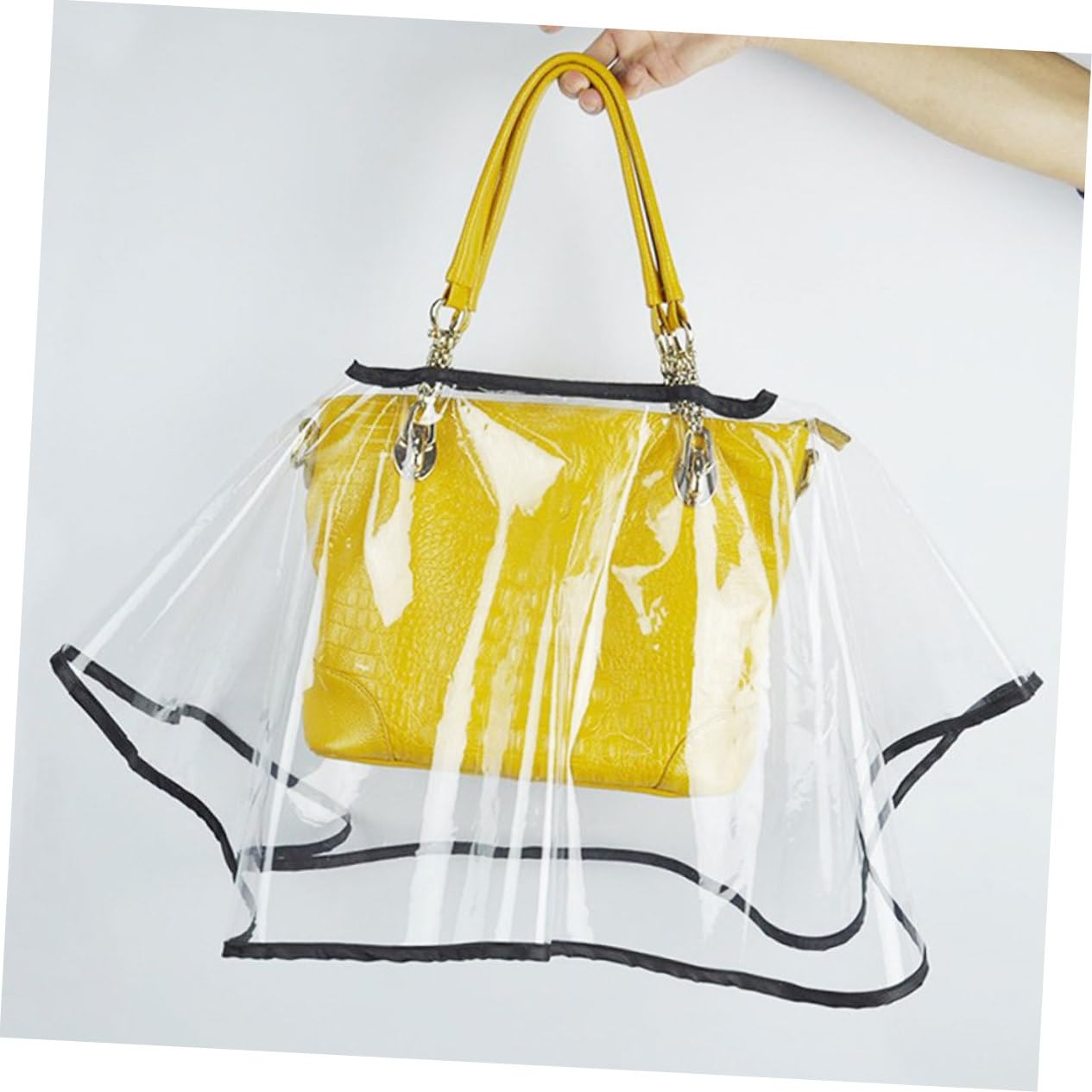 2 Piezas Funda Protectora de Lluvia para Bolso, Transparente Eva, Alta Visibilidad, Bordes Sellados, para Protección al Aire Libre