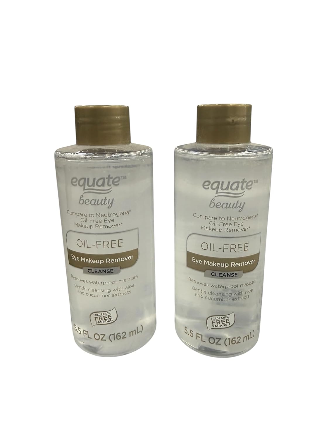Equate Beauty Oil-Free Eye Makeup Remover, 5.5 fl oz, 2-Pack