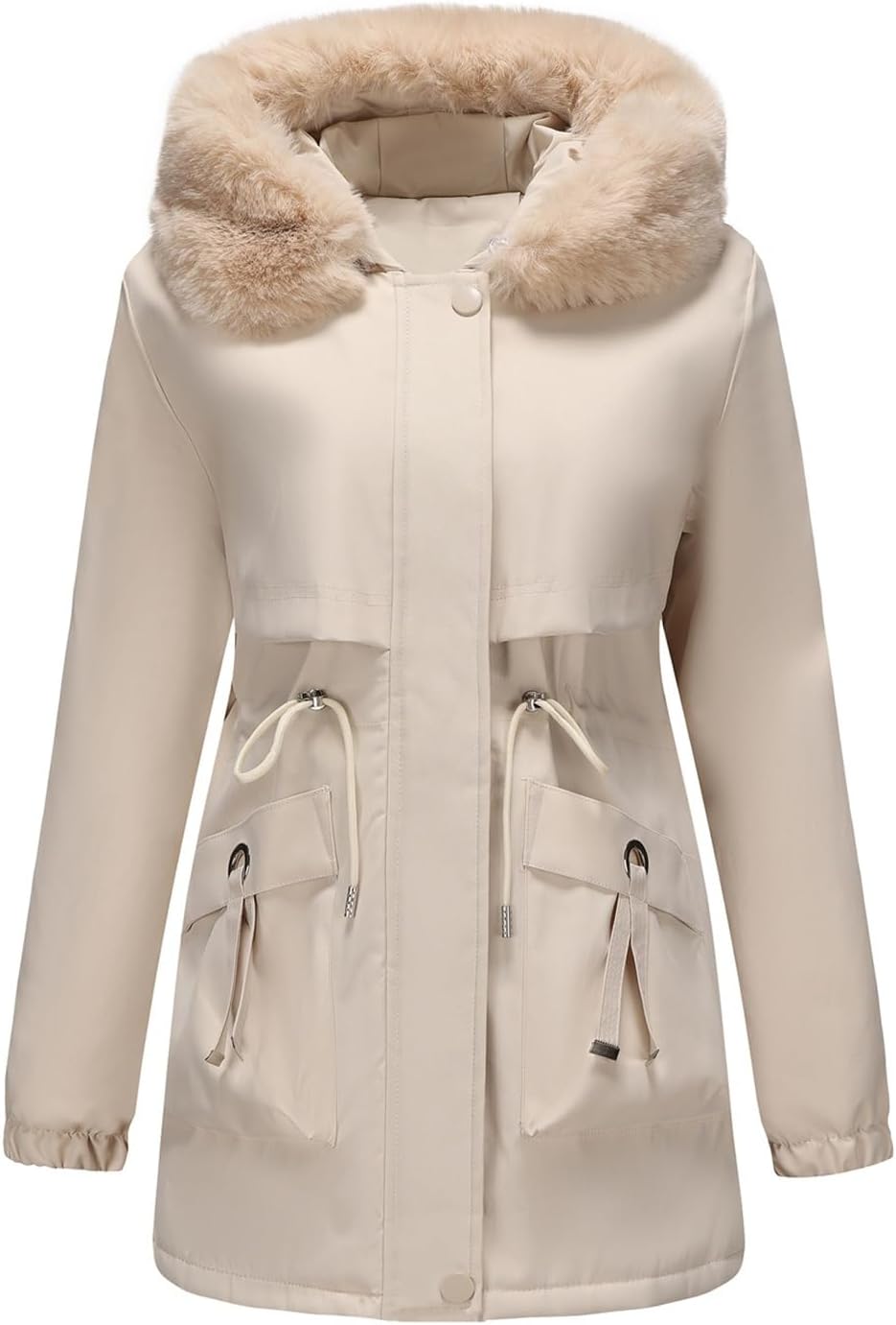 Women's Jacket Winter Hooded Parka Mid-Length Loose Thickened Casual Puffer Coat