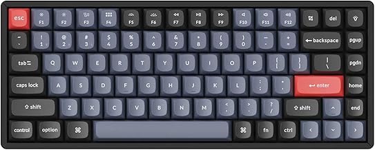 Keychron K2 Pro 75% Layout Custom Wireless Mechanical Keyboard, Compact 84 Keys Hot-swappable QMK/VIA Programmable, USB-C Wired Aluminum Frame Brown Switch RGB Gaming Keyboard for Mac/Windows/Linux