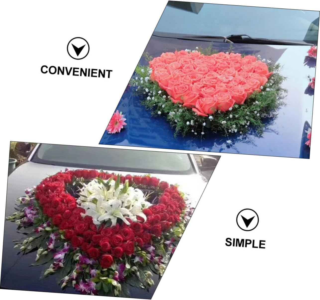 Heart Shaped Wet Floral Foam Cage with Suction Cup Tray for Wedding Car Decoration, Floral Arrangements, and Party Supplies - 11.81 X 11.02 X 1.57 Inches