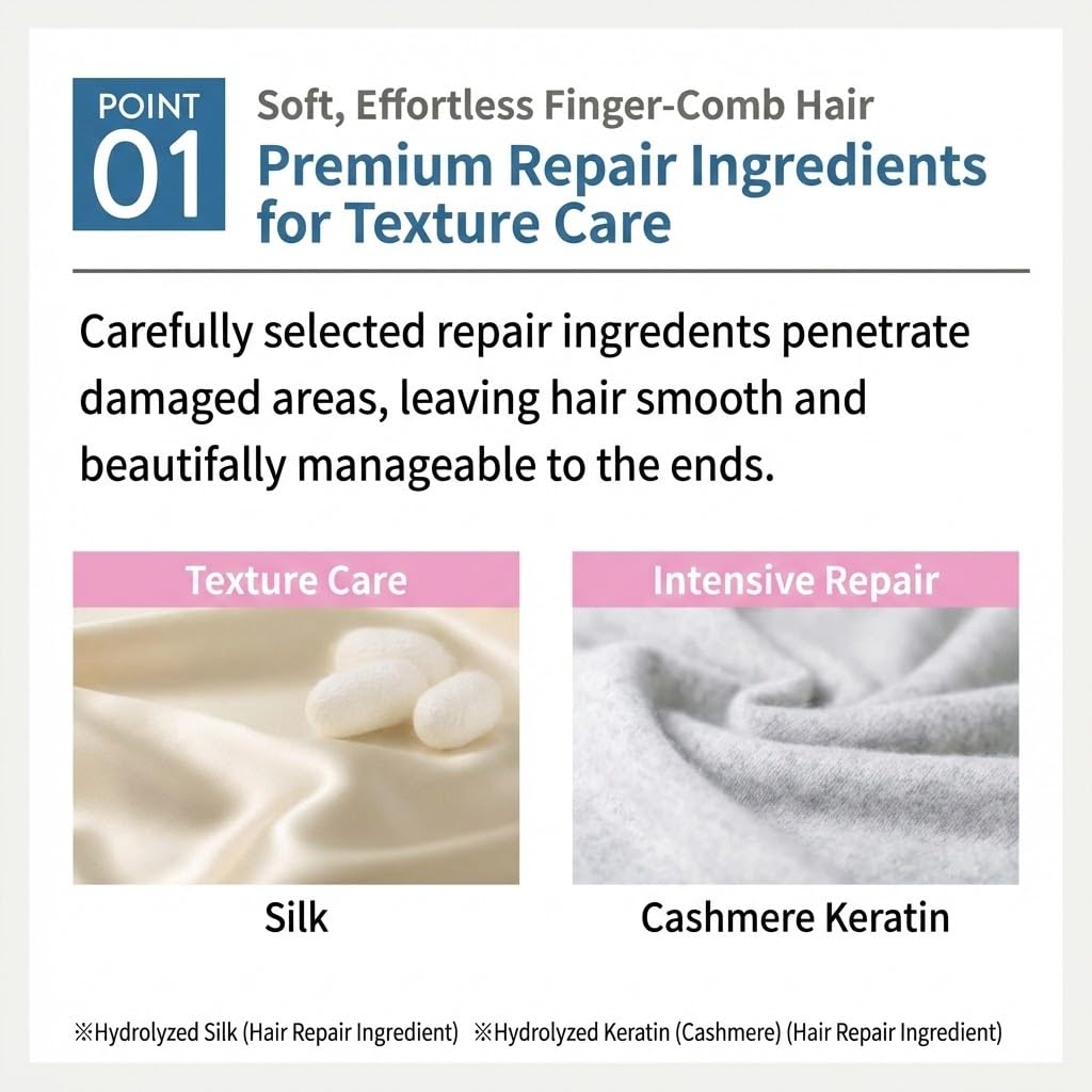 Mellow Shampoo & Conditioner Set, Daily Moisture Renewal Hair with Silk Beauty Essence Ingredients, 15.2 oz / 450ml, 2-Pack, Made in Japan, Ultimate Moisture