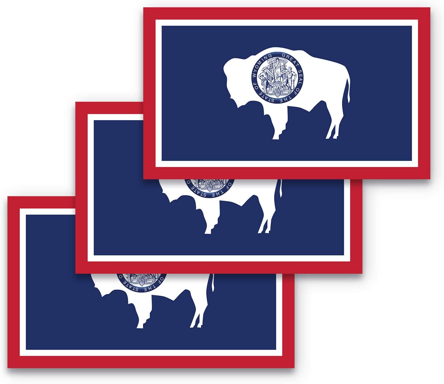 3x5 Wyoming Flag Sticker 3Pack Made with Durable