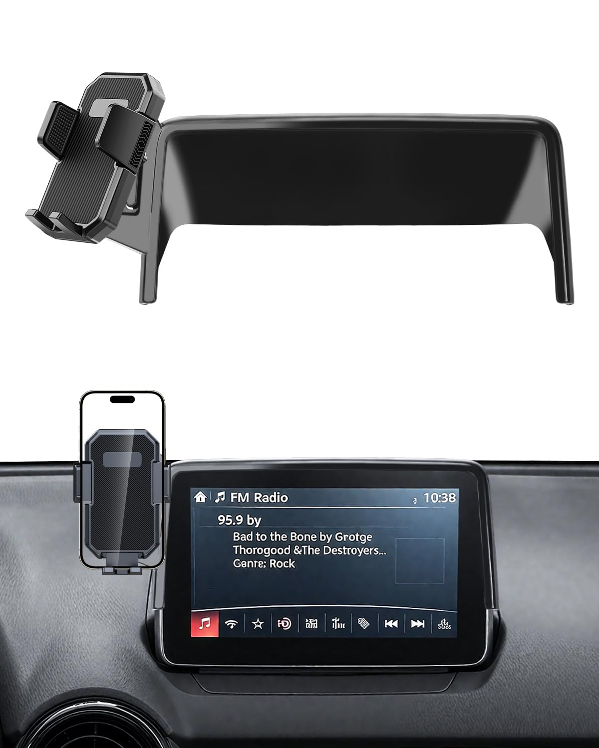 Samochodowy uchwyt na telefon do Mazda CX-3 2016 2017 2018-2020 2021 / Mazda 3 2014 2015 2016 akcesoria ekran 7-calowy automatyczny zamek obracany o 360° uchwyty na telefon automatyczny zamek