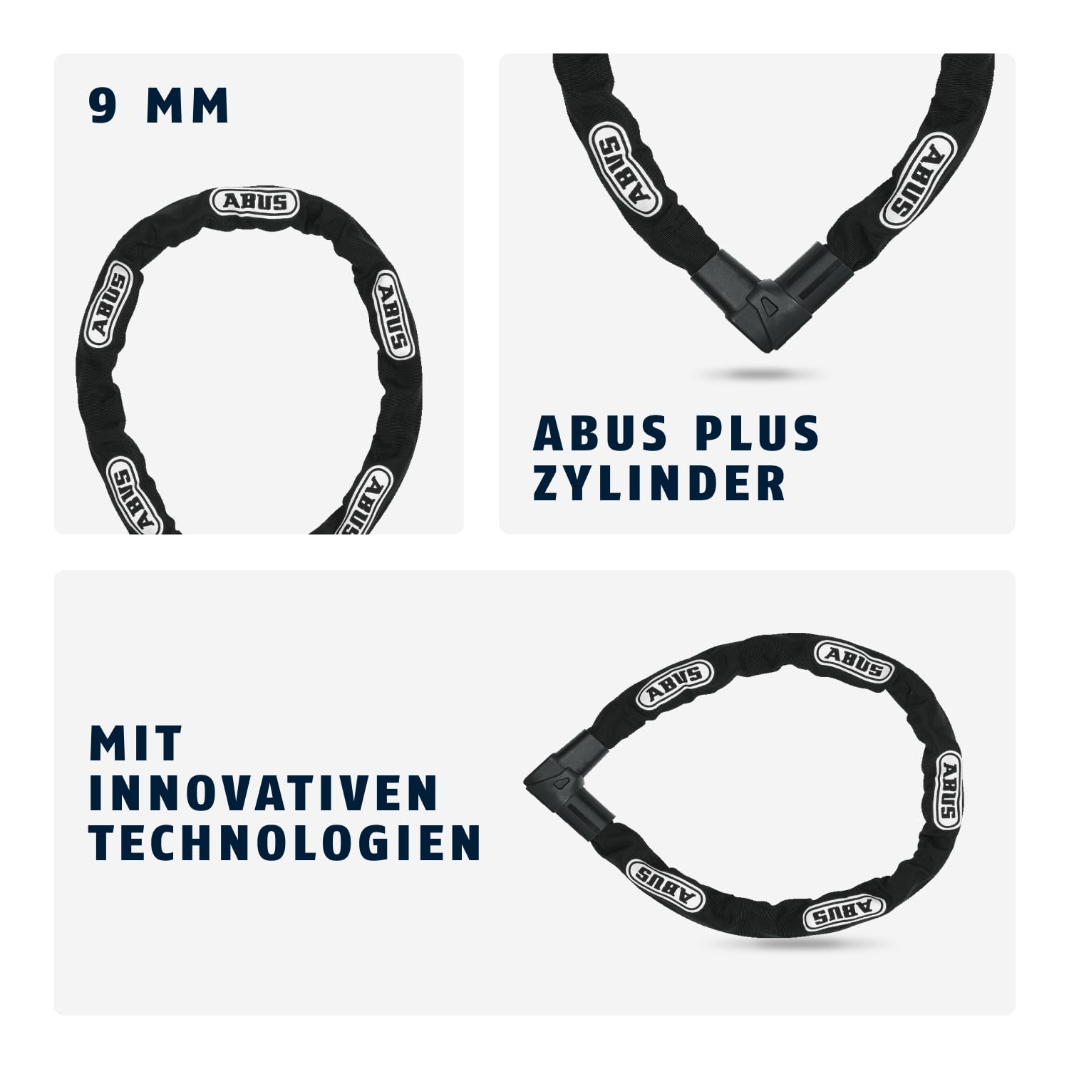 ABUS Kettenschloss CityChain 1010 – Fahrradschloss aus gehärtetem Stahl – ABUS-Sicherheitslevel 12