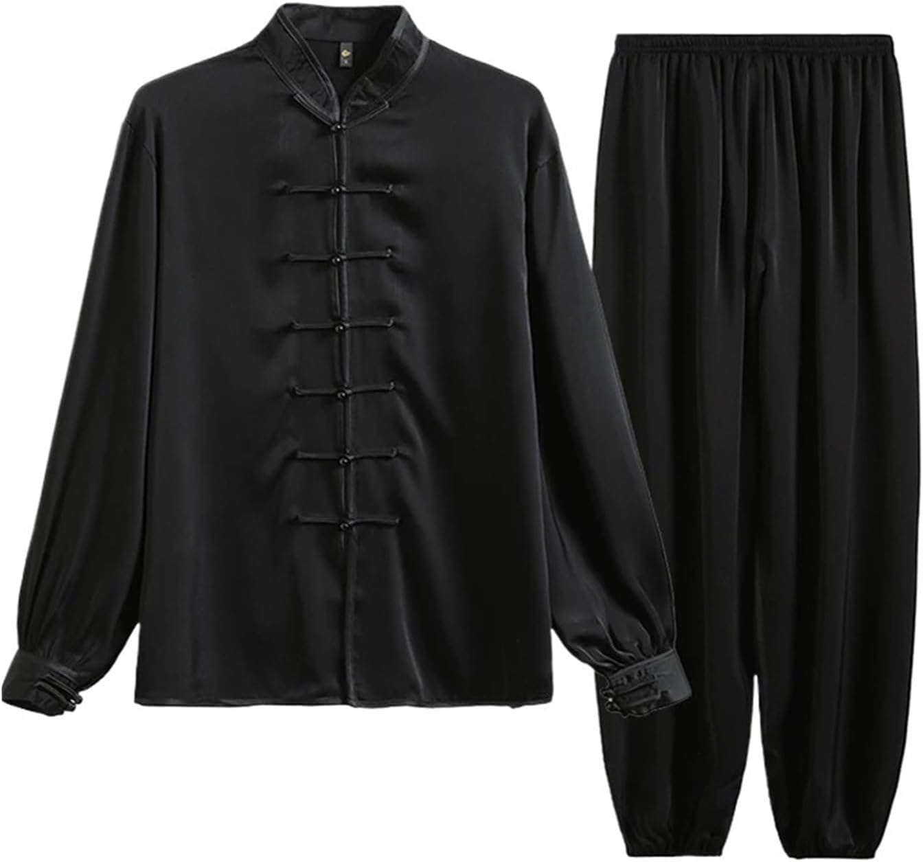 Kung Fu Uniform Acetate Ice Silk Taiji Suit Tai Chi Uniform Six Colors Long Sleeved Wushu Exercise