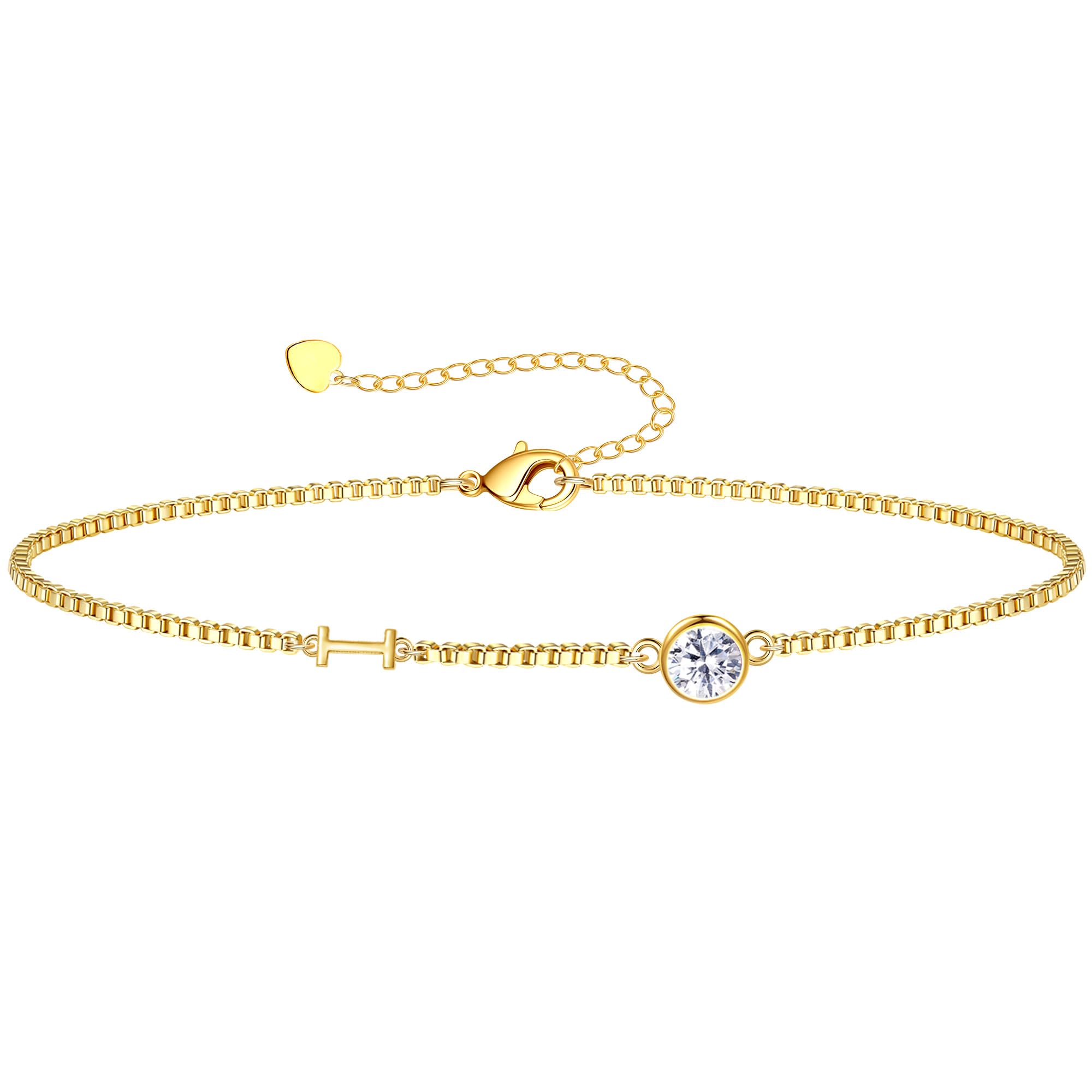 Birthstone Bracelets for Women, Initial Bracelet Teen Stocking Stuffers Birthday Gifts for Teen Girls Initial Bracelet Trendy Letter A-Z Dainty Bracelet 21st 30th Mom Birthday Gift Birthstone Jewelry