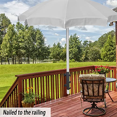 YZZHAJ Patio Umbrella Holder, Heavy Duty Adjustable Metal Sun Umbrella Clamp Stand, Deck Umbrella Mount for Deck Railing,Outdoor Courtyard,Balcony by YZZHAJ - Used condition - Image 5