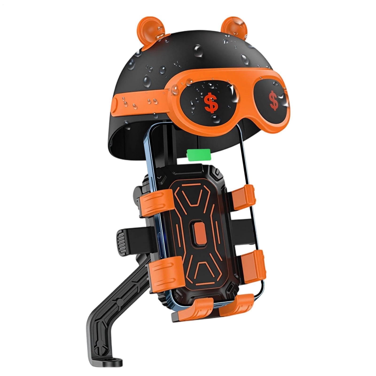 Support de guidon moto résistant aux intempéries avec mini casque - 8