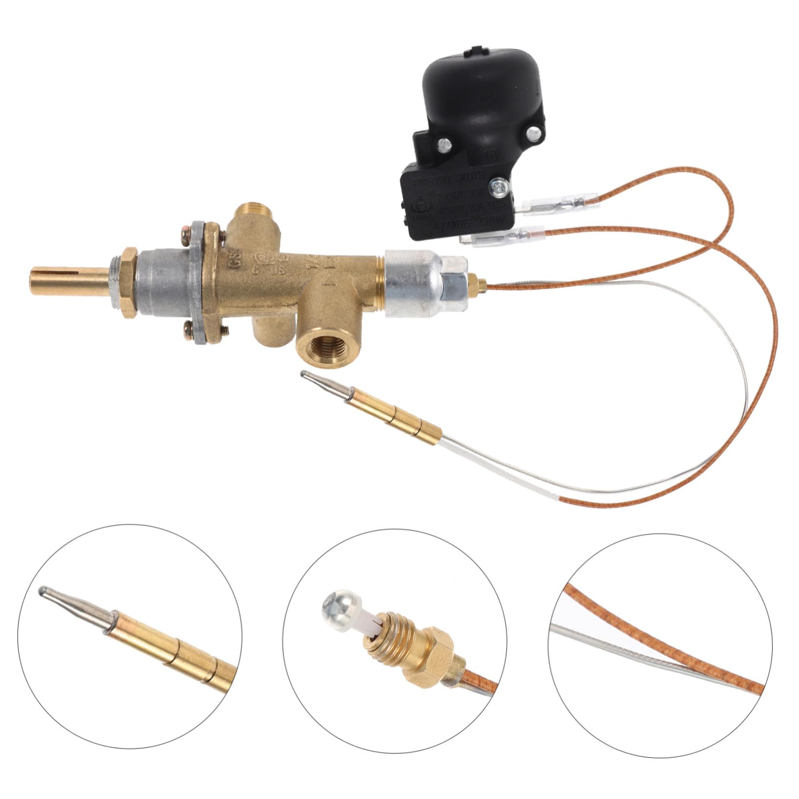 VICASKY Kit De Thermocouple Gaz avec Interrupteur Inclinaison pour Parasol Chauffant Extérieur Thermique Compatible Soupapes Protection Sécurité Anti-Extinction
