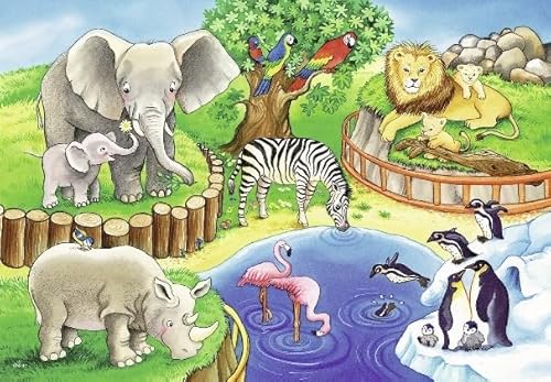 Puzzle 2 x 12 pièces : Les animaux du zoo Ravensburger France - vue 4