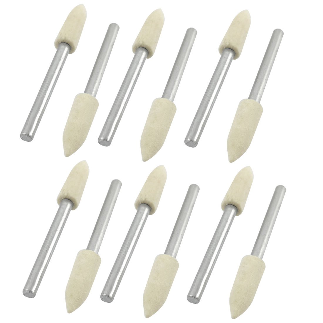 Aexit 12 Pcs Abrasives 3mm Drill Hole 5mm Diameter Conical Wool Felt bo-bs Buffing Tool Model:23as577qo113