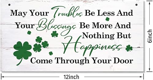 Vista 83 de Divertido letrero decorativo de madera del día de San Patricio, tréboles y travesuras impresas de madera para pared, decoración del hogar, letrero