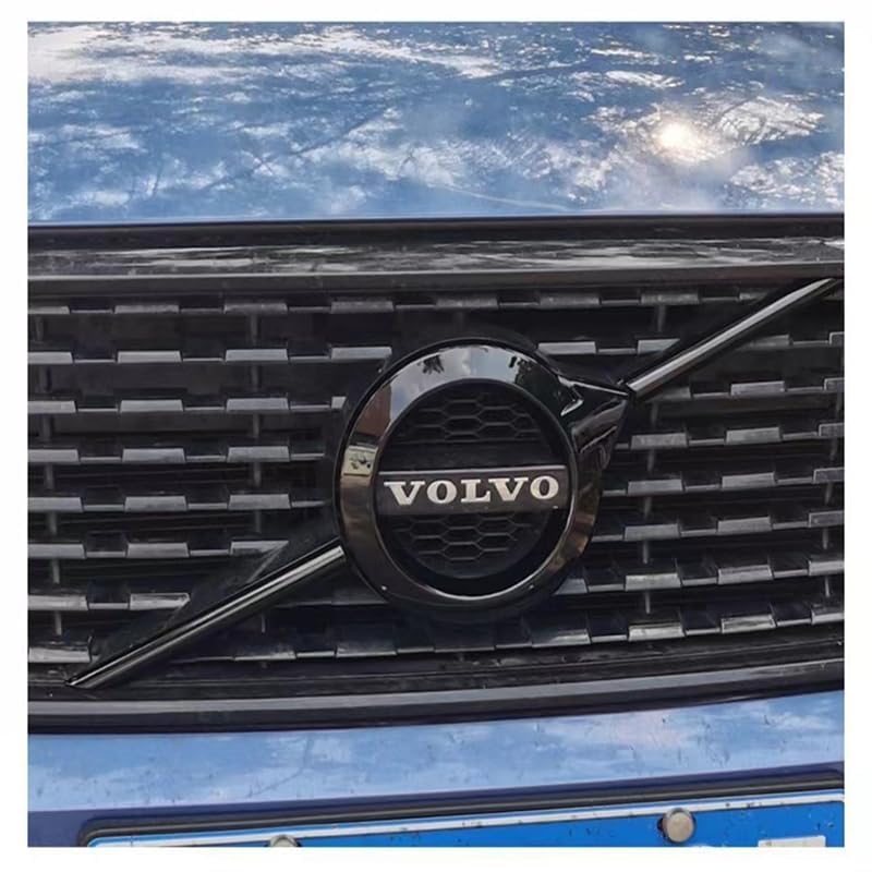 Auto Abzeichen Logo Aufkleber für Volvo V60 2018-2022, Auto-Emblem Logo Aufkleber für Lenkrad Zubehör/Motorhaube Vorne und Hinten Kühlergrill Front Motorhaube