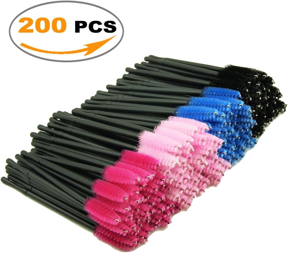 Mascara Brushes, LEOKOR Disposable Mascara Wands Eye Lash Brushes Eyelash Applicators Makeup Brush Kit (200 Pcs)