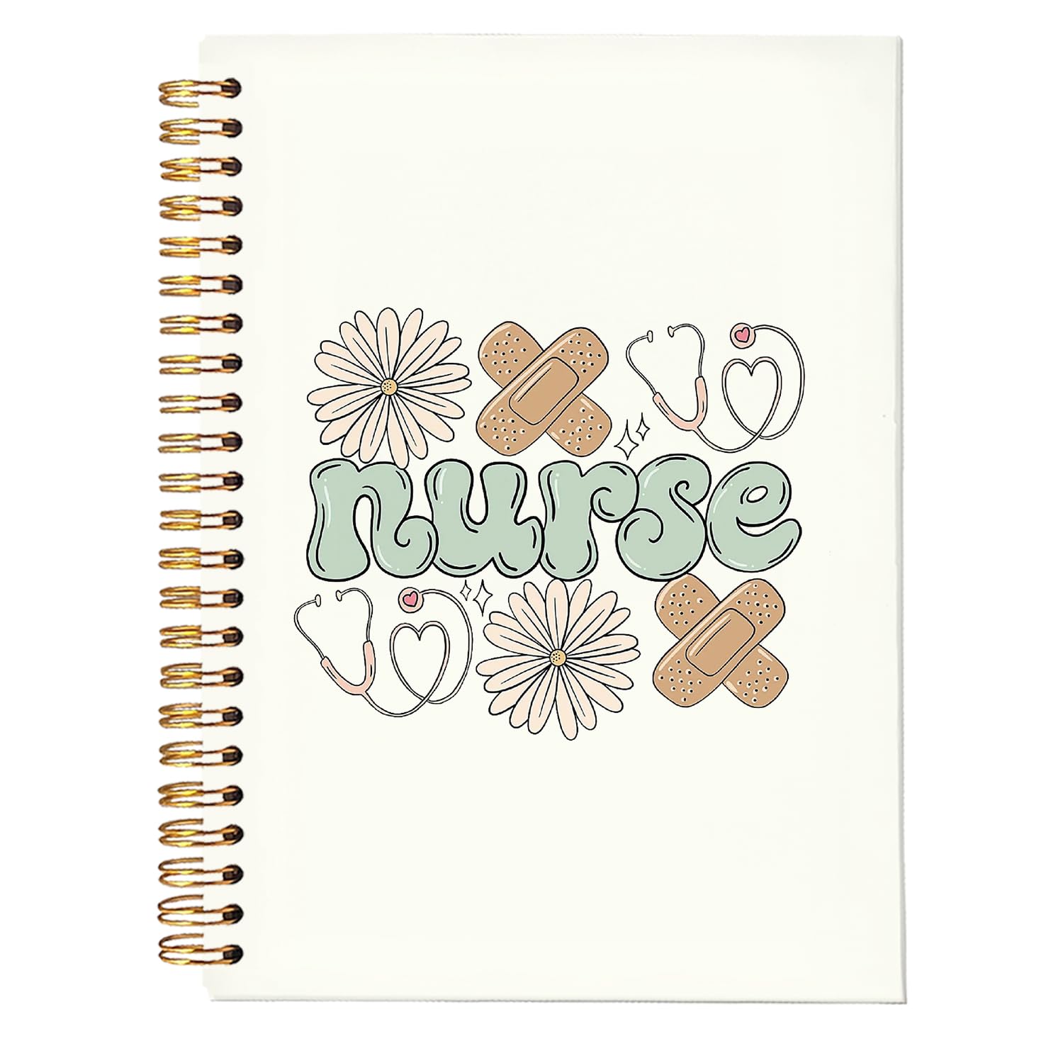Cadeau d'infirmière : carnet de reconnaissance floral rétro 14x21 cm pour diplôme