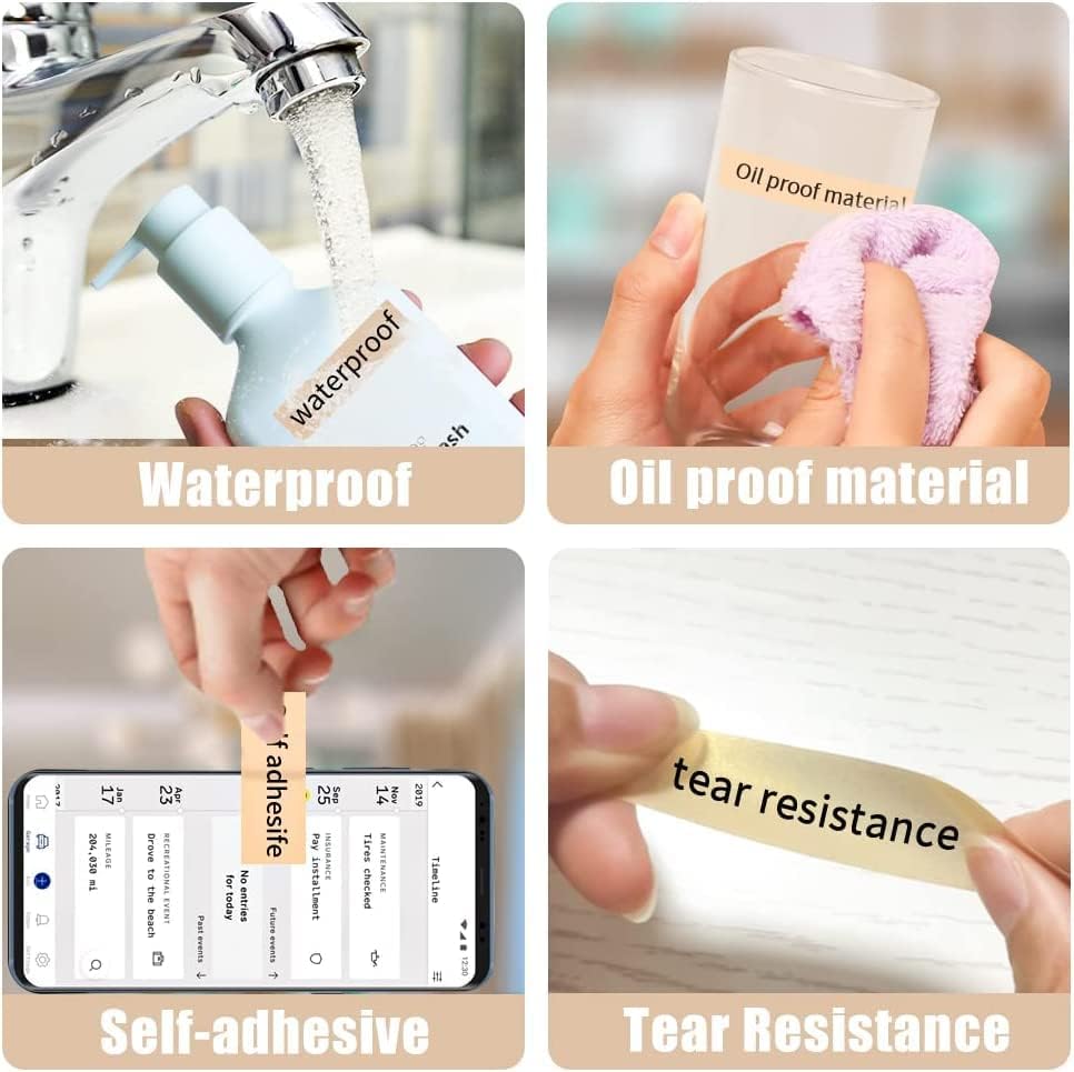 Label Maker Tape Compatible with MakeID Thermal Printers of Model M1 L1 Q1, Waterproof Anti-Oil Scratch-Resistant Continuous Stickers (2 Rolls, 16mm x 4m), Suitable for Home&Offic (Sakura Pink) - Image 4