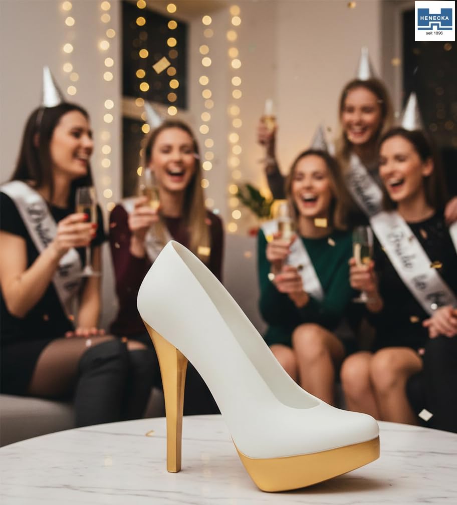 Pokal, Resinfigur High Heel Ladies Award, weiß-Gold, mit Wunschgravur, Größe 16 cm