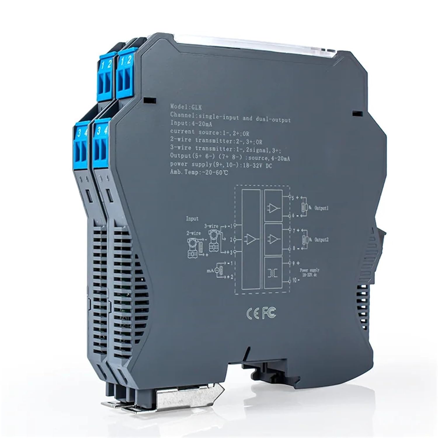 4-20mA to 0-10V 4-20mA Analog Signal Isolator 1 in 1 Out 1 in 2 Out Signal Converter 0-10V 0-5V 1-5V Signal Transmitter(1IN2OUT,INTPUT 0-20MA_AC220V_OUT1-5V)