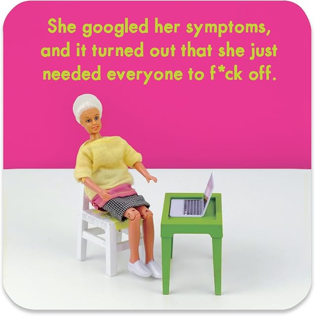 Bold & Bright - Funny 'Googled Symptoms' Coaster - Small Gift Ideas For Her - Friends Birthday - Colleague Work Office - New Home Gift - Presents For Ladies Women - Sold By Brainbox Candy