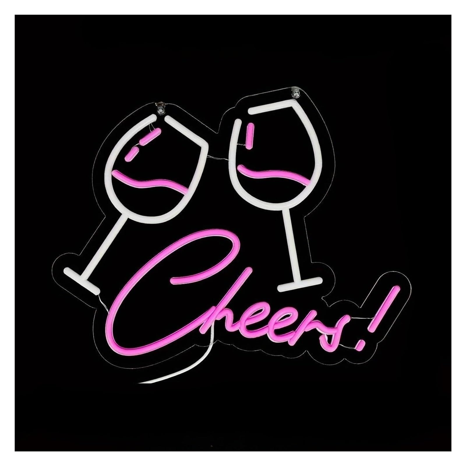 SHOUXI Sign Lamp Cheers Neon Sign Tall Glass Light Dimmable USB Powered for Business Pub Club Home Cocktail Party Bar Man Caves Decor 34cmx27.7cm