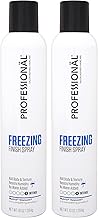 Professional Freezing Finish Hair Spray - (2-Pack) 10 oz - 55% VOC Extra Strong Intense Hold - Humidity-Resistant Finish Spray