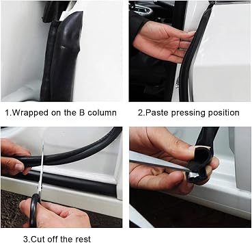 AUTOXBERT 2Pcs Car Door Rubber Seal Strip Trim Seal B Pillar Protection Weather Strip Anti-Noise Car Door Edge Sealing Filler Strips for Cars, Boats, RVs, Trucks Car Weather Striping