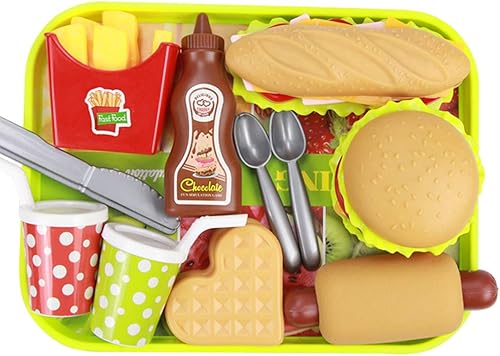 Miniatura 8 de Juego de comida rápida de juego de simulación, comida de juego para la cocina de los niños, accesorios de cocina de juego, alimentos de juguete con
