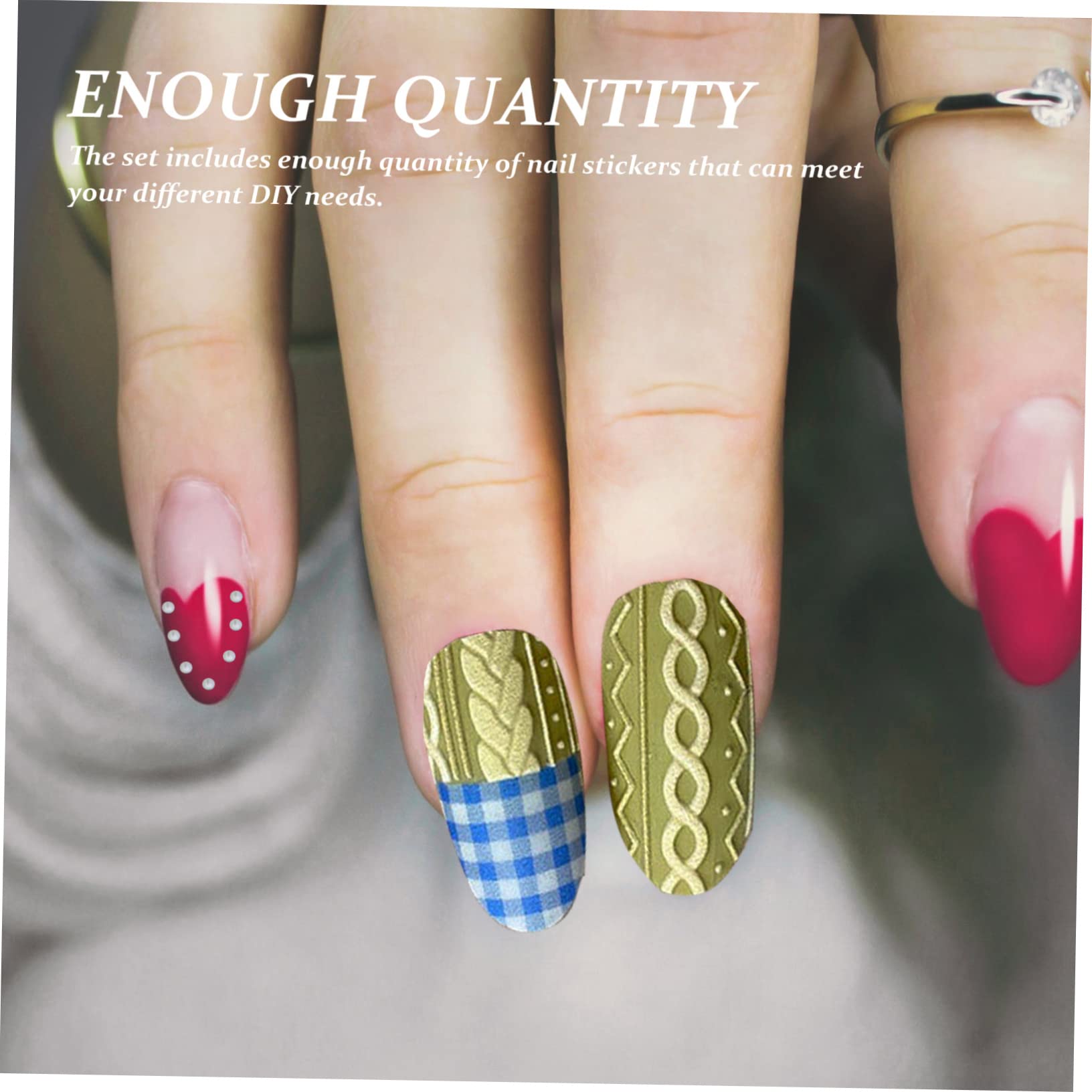 8 Set Adesivi Unghie Natalizi Stickers Nail Art Autoadesivi per Diy Unghie Decorazioni Natalizie Facili Applicare Stili Casual Random