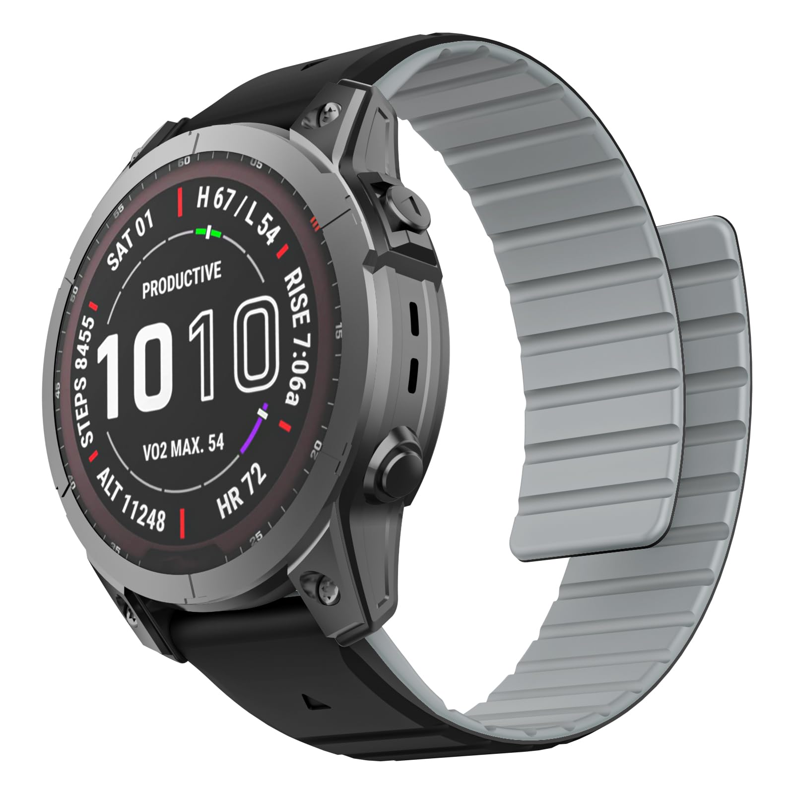 ISABAKE Compatible with Fenix 5/Fenix 6/Fenix 7 Band,22mm Magnetic Soft Silicone Watch Strap for Fenix 5 Plus/Fenix 6 Pro/Approach S62/Quatix 6,Replacement for Forerunner 935/Quatix 5 Smartwatch Bands