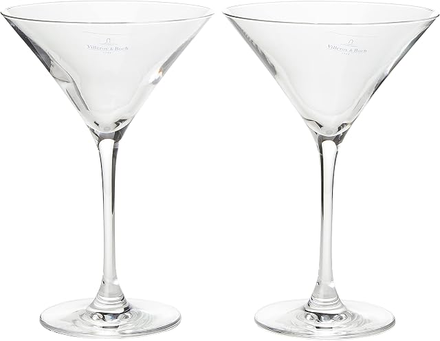 Villeroy & Boch 1137868225 Purismo Bar Set of 2 Martini, Crystal Cocktail Glasses, Dishwasher Safe, 240 ml, Transparent