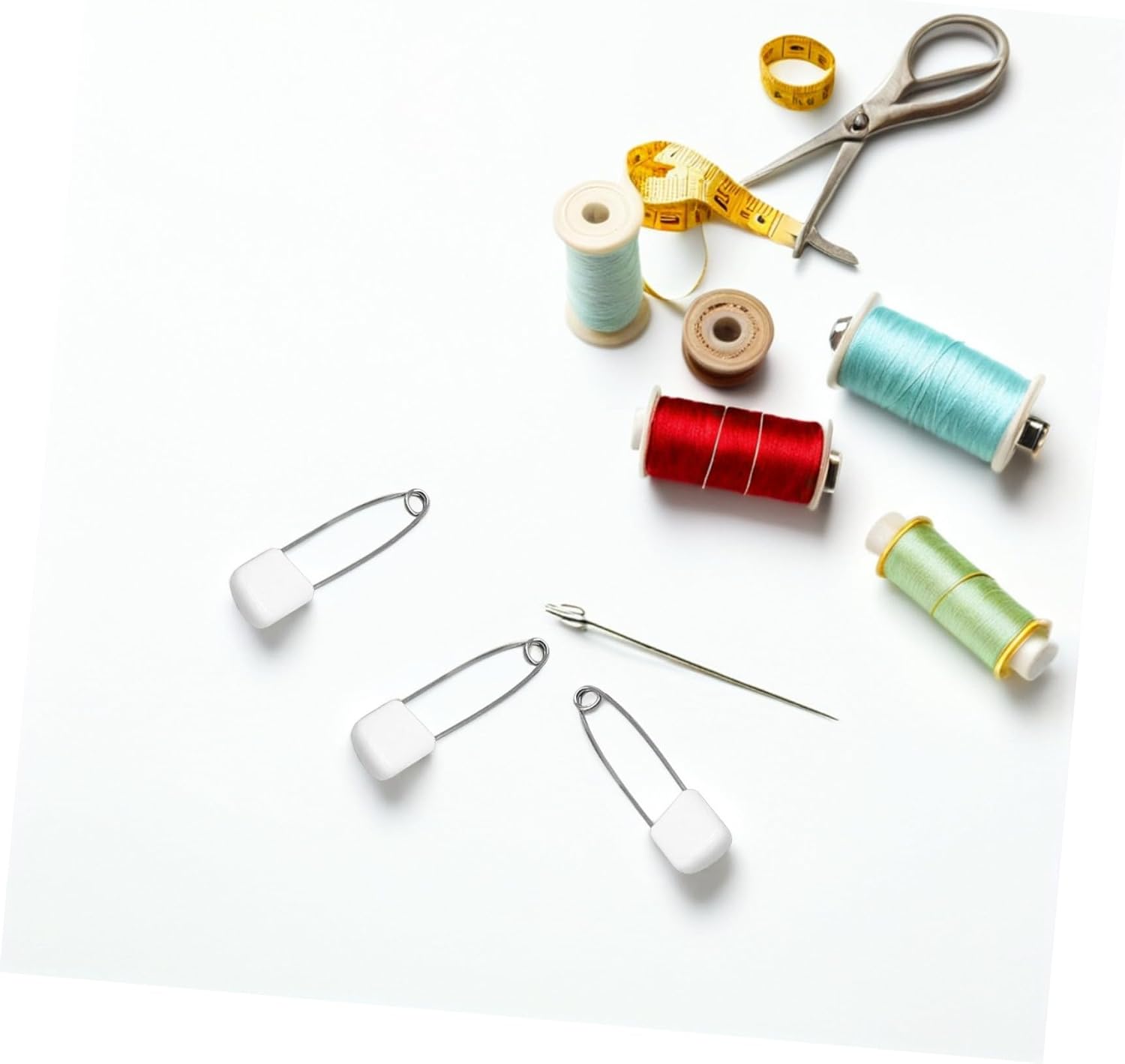 Diaper Pins Set 55mm Large Head Safety Pins Plastic Tips for Fitted Diapers Stainless Steel Rustproof