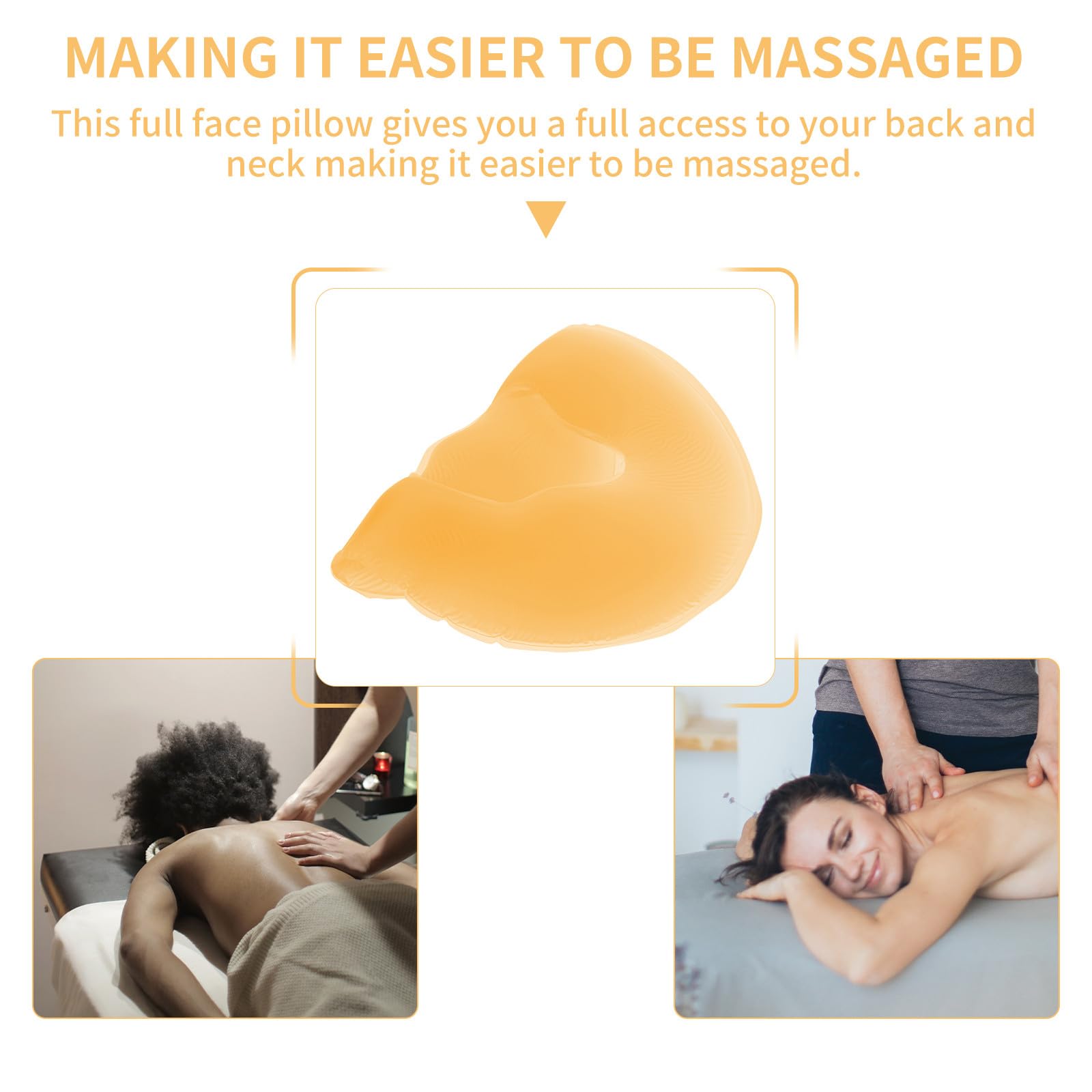 Coussin Facial en Silicone Orange Confortable Appui Face Bas pour Spa et Centres, pour Massages et Soins du Visage