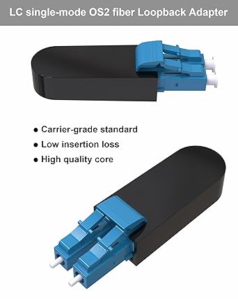 5Pack Duplex LC Connector Loopback Adapter/Test Plug, 9/125m(OS2) Single-Mode LC-UPC Fiber Optical Cable Adapter,Standard LC Loopback Adapter for Network Troubleshooting