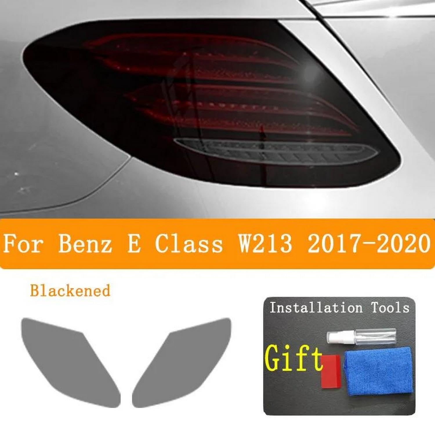 Reflektor samochodowy tylne światło folia ochronna reflektor winyl renowacja przezroczysta czarna naklejka, do Benz klasy E 2021-obecny