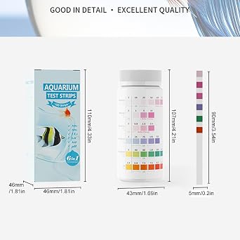 Aquarium Water Test Kit | Hot Tub Test Strips for Aquarium,6-in-1 Water Quality Tester Testing Paper for Commercial Home Saltwater Beginners Monitoring Daily Hot Tub Travel Pool
