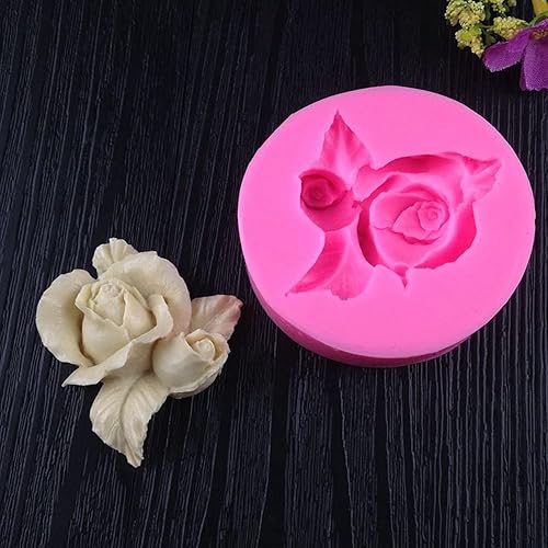 Miniatura 9 de Molde de silicona para velas de rosas para hacer fondant de flores de rosas 3D, forma de bricolaje, decoración de pasteles hechos a mano, moldes de