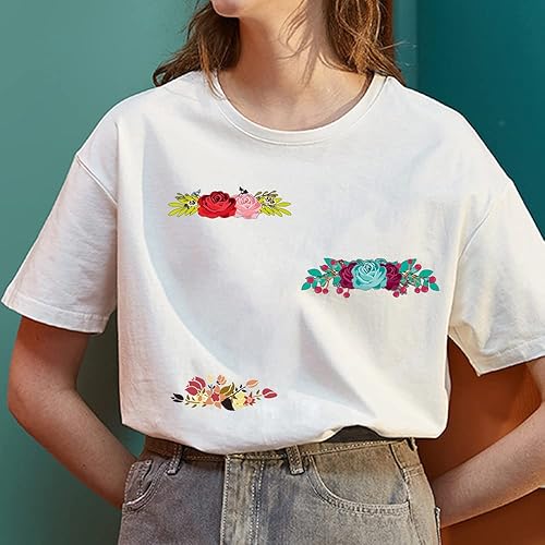 Miniatura 7 de Parches de transferencia de calor de flores de mariposa, calcomanías para planchar para decoración de ropa, bebés, niñas, mujeres, camisetas,